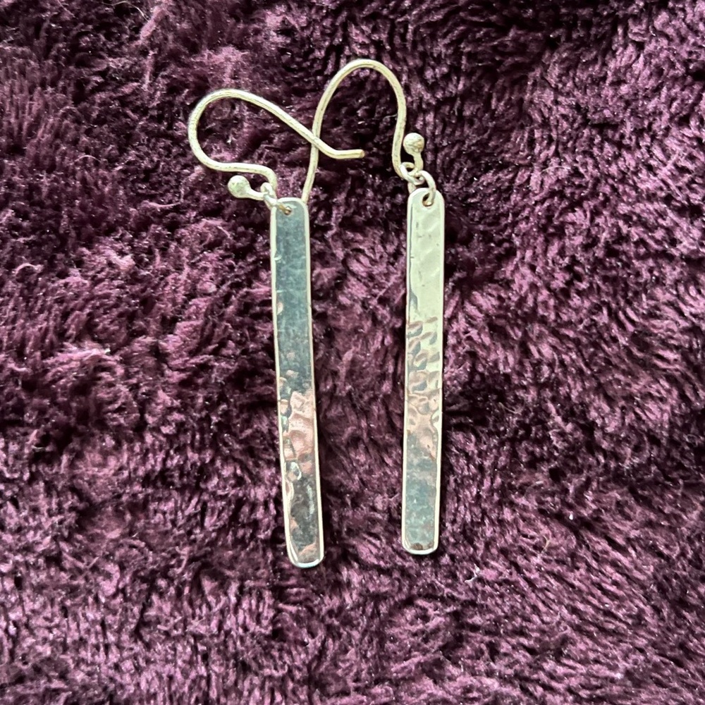 Anthropologie Silver Bar Earrings